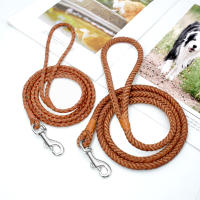 Correa De Cuero Ganchada Para Perros Pequeños Y Medianos Tejida En Nudo Color Marrón 4 Pies Para Caminar Y Jóvenes Gatos - details 6