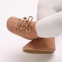 Zapatos De Bebé Recién Nacido Con Cordones Transpirables Primavera Otoño Antideslizantes Suela De Goma Casual Para Niñas Talla True - details 11