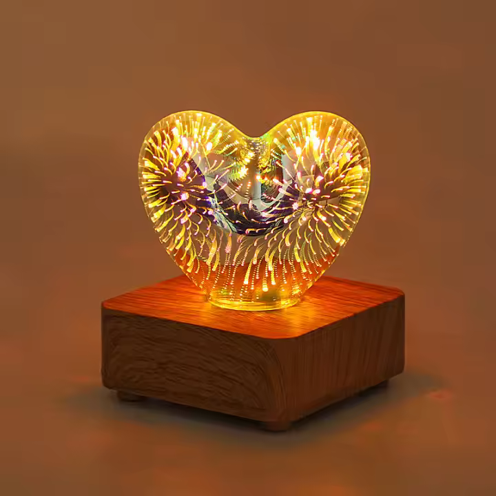 Luz Nocturna LED Proyección 3D De Ondas De Choque De Osos Con Colorido USB Decoración Atmosfera Ajustable Para Habitación Decorativo De Vidrio - 1