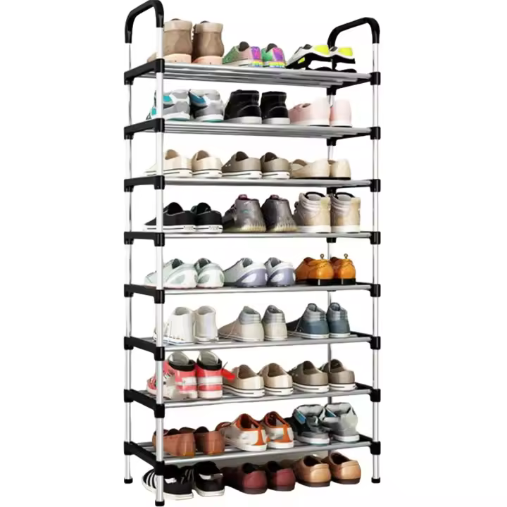 Zapatero estantes Organizadores de calzado de 3 5 8 niveles, accesorio estante organizador de zapatos,Zapatero sencillo de plástico multicapa, estante de almacenamiento de zapatos económico y resistente para el hogar - 1