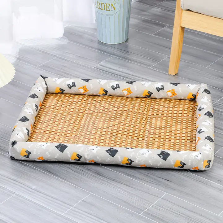 Sofá De Mascota Hecho De Rotura Tejido De Rattan Matriz Para Perros Y Gatos Pequeños Y Medianos Almohadilla De Descanso Transpirable Para Cachorros Y Gatitos - 1