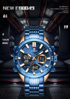 Reloj Deportivo De Lujo FOXBOX Para Hombres Cuarzo Acero Inoxidable Impermeable Dual Display Relogio Masculino Con Pantalla LED Y Luz Nocturna - details 0