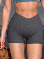 Shorts De Yoga Para Mujer Cintura Alta Levanta Glúteos Sin Costuras Fitness Ejercicio Correr Ciclismo Shorts De Gimnasio - details 6