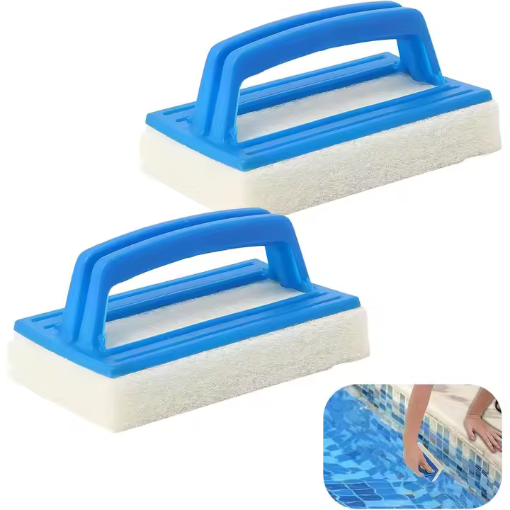 2 Pañales de Esponja para Pool, with Mango, para limpiar las paredes de la Piscina, El Spa y la bañera. - 1