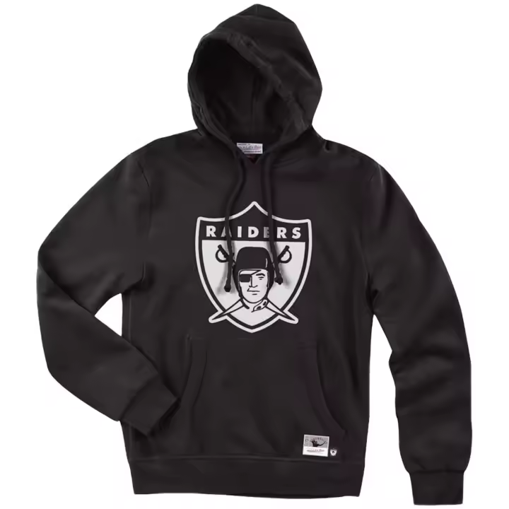 Sudadera Mitchell & Ness Silver Logo Throwbacks Oakland Raiders Hoodie - 1