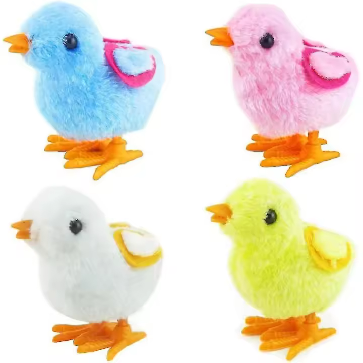 Wind Up Juguete de peluche Salto Wind-up Educativo Juguetes de Pascua Pollo Polluelos de juguete para niños pequeños Decoración del hogar 4 piezas - 1