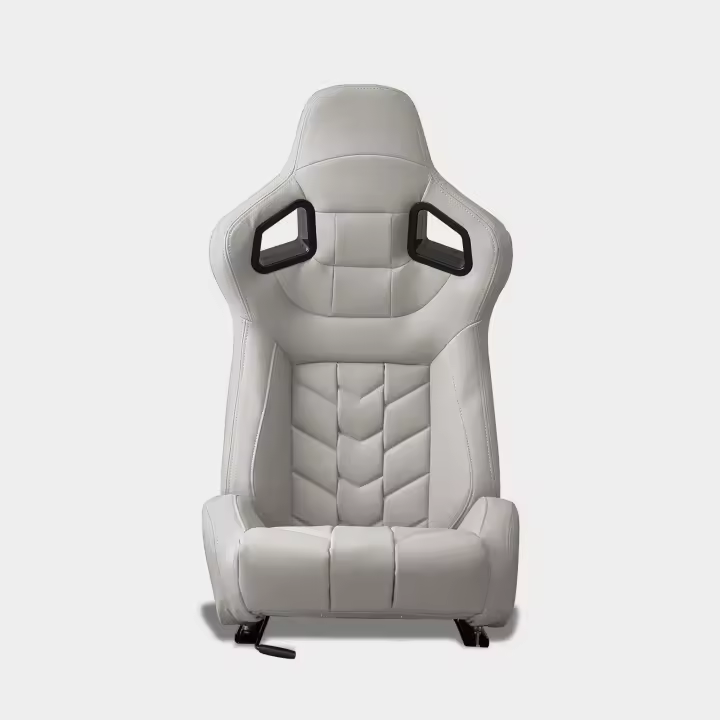 MODAUTO Semibaquet B.E Cuero Negro/Detalles en Forma De Figura,Semibaquet Deportivo,Adaptable para Coches,Ríeles Incluidos,para Coche y Simulador de Conducción - 1