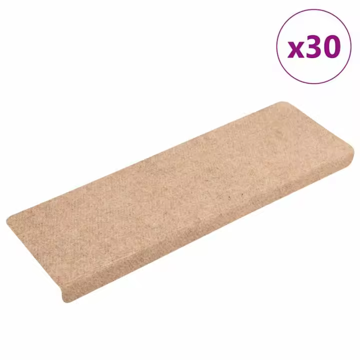vidaXL Alfombrilla autoadhesiva escalera 30 uds marrón 65x21x4cm - 1