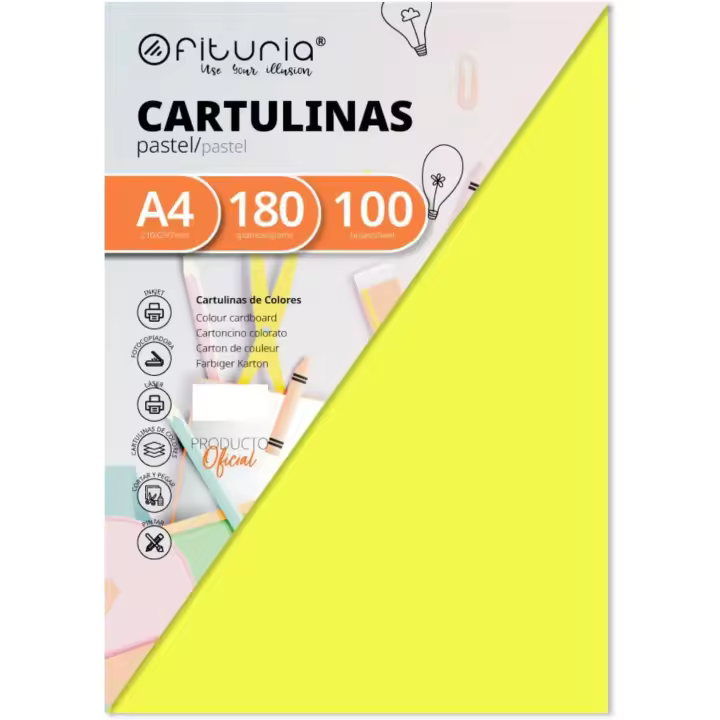 Ofituria Cartulina A4 180g para Manualidades, Diseños Creativos y Proyectos de Arte - 1