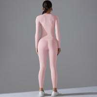 Conjunto De Yoga Deportivo Transpirable Y Estirable Con Control De La Panza Y Modelador Leggings De Glúteos Slimming Top Activo Para Gimnasio - details 25