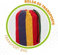 Hamaca colgante de algodón para camping y jardín, Hamaca jardín exterior, Medidas 200x100 cm, Hasta 200 kg de capacidad de carga, Con bolsa de Organizador - details 2