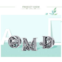 WOSTU 925 Plata Esterlina A-Z 26 Letras Brillantes Con Bolas De Joyería Para Pulsera De Encanto Original Collar De Pulsera Para Mujeres - details 3