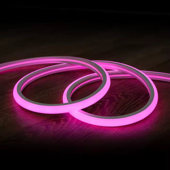 Ledkia Tira LED Neón Regulable 220V BOBINA 50m Rosa Semicircular 180 7.5W/m Corte 100cm IP67 Rosa - 1