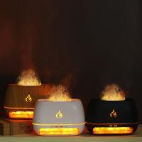 3 en 1 difusor de aroma de Roca de Sal del Himalaya, difusor de aceite esencial ultrasónico, humidificador de Llama de simulación, dimusor de Niebla de Luz de color, Gra de Madera - details 1