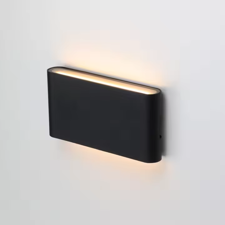Aplique LED 12W "SAFATA" IP54 para exterior/interior, Diseño rectangular en Aluminio Blanco, iluminación Arriba y Abajo, 2700K Blanco abierto - 1