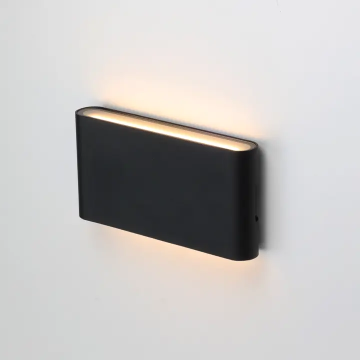 Aplique LED 12W "SAFATA" IP54 para exterior/interior, Diseño rectangular en Aluminio Blanco, iluminación Arriba y Abajo, 2700K Blanco abierto - 1