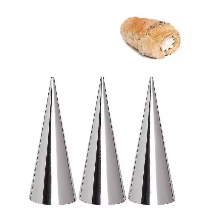 12 Unidades Conos Para Hornear De Maple Inoxidable Bricolaje Pastelería Crema Cuerno Molde Tube Cónico Cono Pastelería Rollo Cuerno Molde Hornear Dinamarca Coil Grande Herramienta De Molde-Grande S - 1