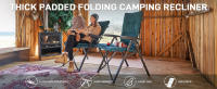 Silla de Camping Plegable Capacidad de 150 kg Respaldo Alto pequeño tamaño Plegable Silla de jardín Acolchada de Lujo con 4 Posiciones, Silla de Pesca Ajustable para balcón - details 0
