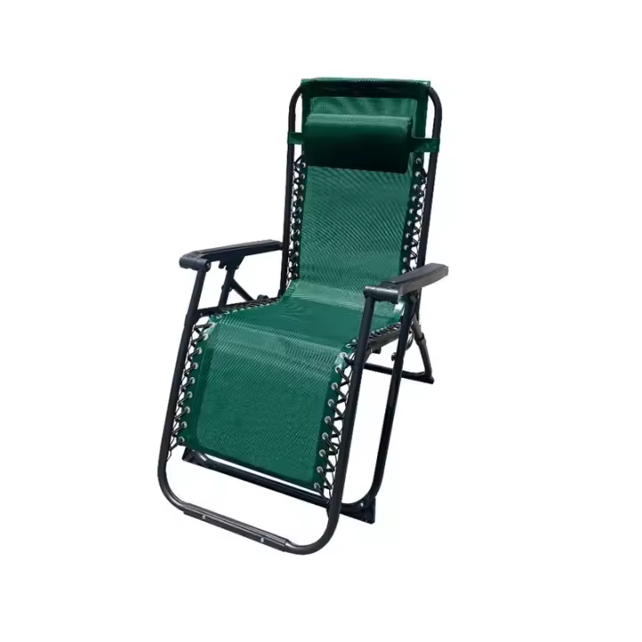 Marbueno Tumbona Plegable Acero Con Cojin Jardin y Piscina 90X66X108 cm Gravedad Cero Verde 10008 - 1