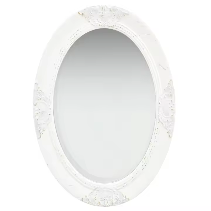 vidaXL Espejo de pared estilo barroco blanco 50x70 cm - 1