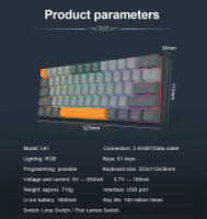 Teclado Mecánico De Juego REDRAGON L61 RGB Con Bluetooth 5.0 Y 2.4G Teclas Más Grandes 1.2X Para Usuarios De Mano Grande Compatible Con Computadora Tablet Y Laptop - details 12