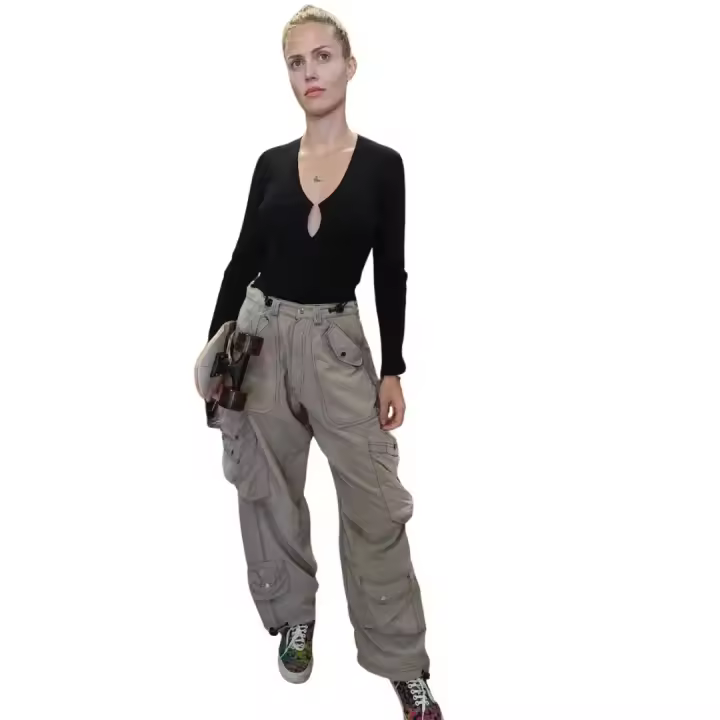 Pantalón Cargo Beige-13 Bolsillos Diseño Exclusivo - 1