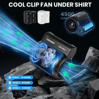 Mini ventilador portátil con clip para el cinturón, de 4500 mAh Katería, 3 velocidades, para Viajes al Aire Libre (Negro) - details 1