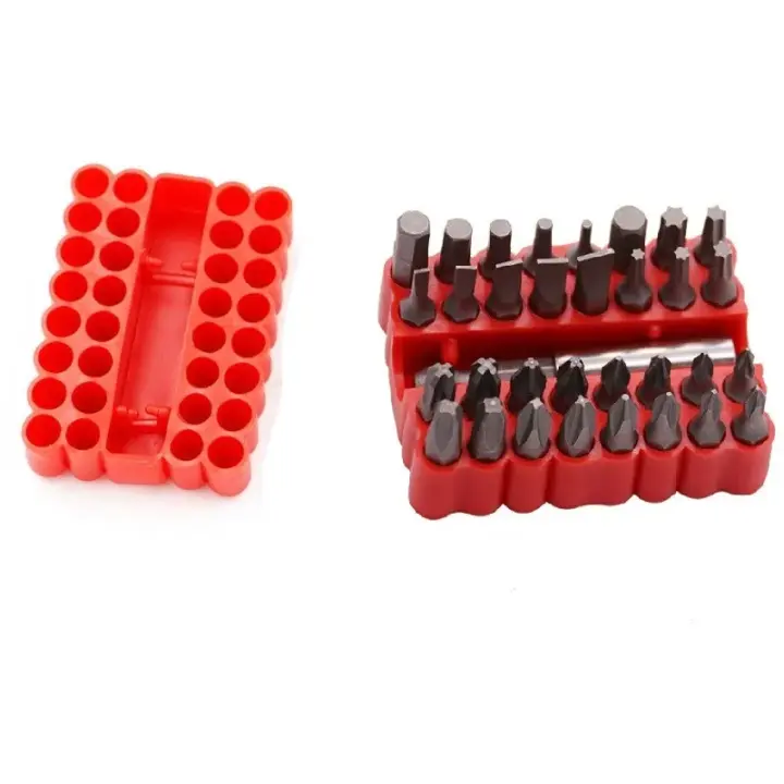 Juego De 33 Piezas De Bits De Seguridad Con Soporte Manual Y Extensión Magnética Set De Destornilladores Estrella Y Quick Release - 1