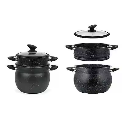 Ollas - 13 L - Cous Cous Con Recubrimiento De Piedra - 13 LITROS - SHIRO - OLLA CUSCUSERA - VAPORIZADOR - CUSCÚS - APTA INDUCCION - 1