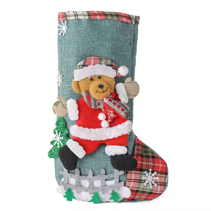Bolsa De Regalos Navideña Con Santa Claus Y Ciervo Decoración De Árbol De Navidad Colgante De 2025 Adorno De Año Nuevo Xmas - 1