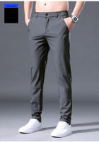 Pantalones Casuales Para Hombre De Seda Helada Verano Carga Rápida Delgados Estirables Estilo Recto Slim Fit Pantalones Completo Tipo De Cierre: Cremallera - details 13