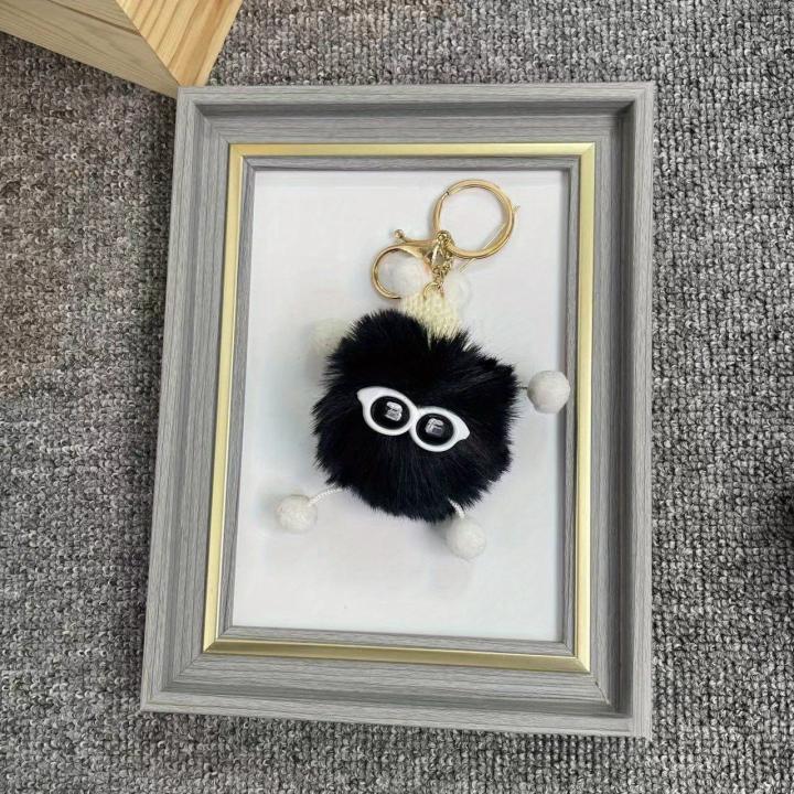 1PC Adorable Miniature Coal Ball Bag Pendant, Soft Fluffy Cute Decorative Pendant, Fashion Plush Kawaii Bags Accessory