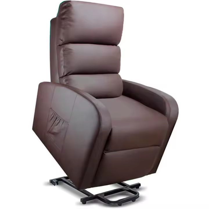 Sillón Relax Masaje Eléctrico Elevación Personas Marrón Gridinlux - 1