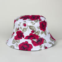 Gorro De Pescador Vintage Rosa Moda Artística Con Estampado De Floreros Protección Solar Elegante Y Inteligente Para Damas Viaje - details 2