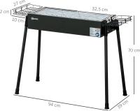 Barbacoa de Carbón con 2 Parrillas de Acero Inoxidable Barbacoa Portátil con 2 Especieros para Acampar Picnic Camping Jardín 94x39x70 cm Negro - details 2