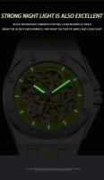 Reloj Deportivo De Lujo ONOLA Para Hombre Resistente Al Agua Con Movimiento Automático De Mezclador Correa De Silicona Display Sin Números Estilo Casual - details 9
