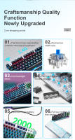Teclado Mecánico AULA F3001 Bluetooth Sin Cables Con Panel Metálico Doble Inyección Y Efecto De Iluminación Cool 87 Teclas - details 3