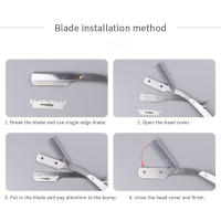 Afeitadora Manual Clásica Para Hombre Acero Inoxidable Cabeza De Afeitar Para Rostro Barba Y Cejas Afeitadora De Precisión - details 4
