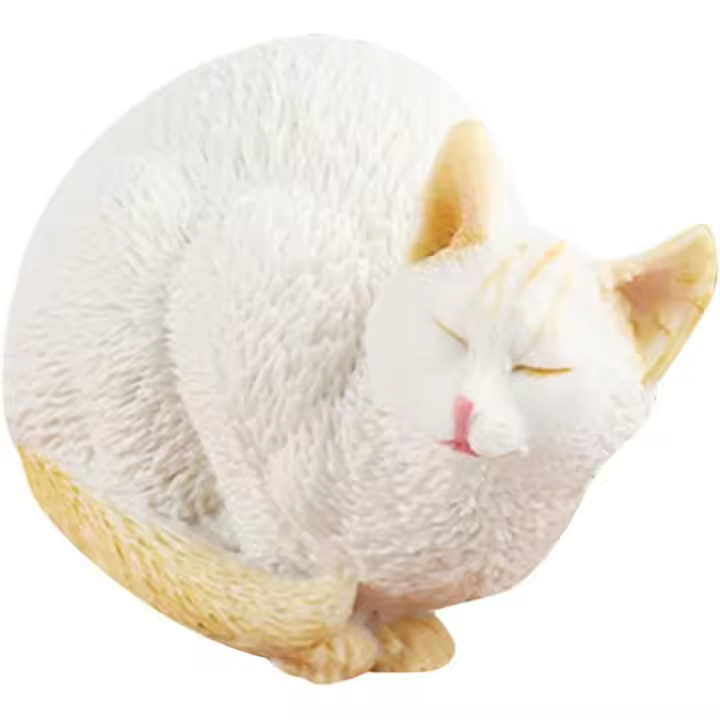Estatua de gato durmiendo para jardín, adorable minigatito, figura de plástico, adorno de animal para jardín, decoración de patio trasero al aire libre - 1