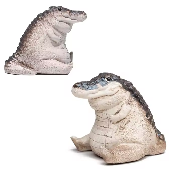 Estatua De Cocodrilo Bebé Para Jardín Miniatura Decorativa De Resina Adorno Animal Para Courtyard Y Jardines - 1