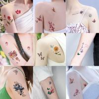 30pcs Tatuajes Temporales Impermeables 3D Con Colores De Mariposa Rosa Flor Y Plumas Para Niñas Mujeres Y Hombres Arte Corporal Falso Tatuaje - details 5