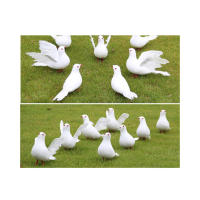 2 Pcs Pájaros De Paz Artificiales Decoración Para Hogar Y Boda Figura De Pigeon Blanco Adorno De Fotos Simple Pigeon Wing - details 2
