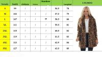 Abrigo De Peluche Sintético Para Mujer Con Estampado De Leopardo Cuello Enrollado Largo Manga Completa Bolsillos Moda Otoño Invierno - details 0