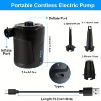 Bomba Inflable Eléctrica Inalámbrica Portátil - Doble Propósito para Piscina, Colchón de Aire y Más - Batería Recargable de 5200mAh, Negra - details 7