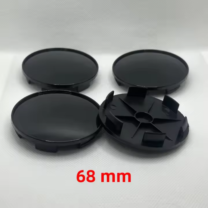 Kit De 4 Piezas De Cubiertas Para Eje De Rueda De Coche 68mm En Plástico Negro Y Plateado Duradero Accesorios De Automóvil Para Estilo De Coche - 1
