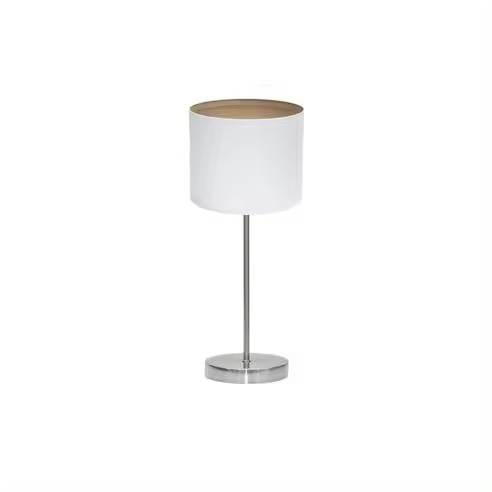 FABRILAMP Lámpara de Mesa Sobremesa Tatiana 1xe14 Niquel/blanco-madera Clara 42x17x17 Cm - Elegante Diseño - 1
