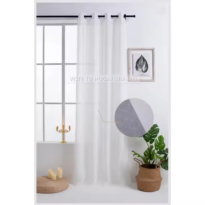 Cortina de tela semitransparente de lino y poliéster con diseño de sábanas.140x260cm, decoración del hogar. - 1