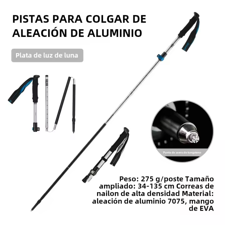 Palo De Camuflaje Naturehike Ultraligero Plegable De Aluminio Para Senderismo Y Camping Palas De Carbono Punta De Tungsteno EVA Manija Recta - 1