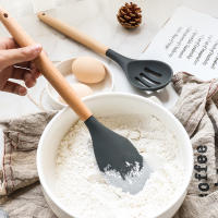 Juego De Utensilios De Cocina De Silicona 12 Piezas Antiadherente Con Mango De Madera Espátula Y Batidor Para Huevo Accesorios De Cocina Ecológicos Y Duraderos - details 6