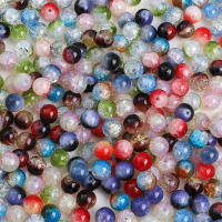 Alrededor De 20 Piezas De Cuentas Redondas De Vidrio Para DIY Joyería Combinación Doble De Flores Fragmentadas Hechas a Mano - details 6